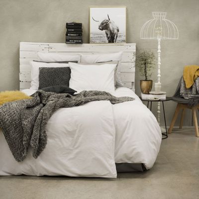 Enfärgat Vit Washed Bäddset Dubbeltäcke 220x210 Borganäs of Sweden