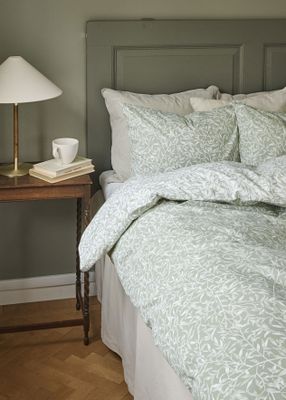 Garden Grön Blad Bäddset Enkeltäcke 150x210 Borganäs of Sweden