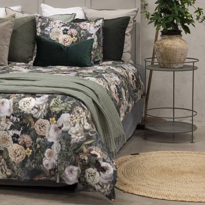 Abigail Grön Blommor Bäddset Dubbeltäcke 220x210 Borganäs of Sweden
