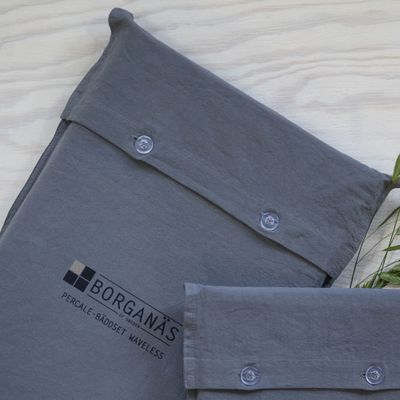 Percale Blå Bäddset Dubbeltäcke 220x210 Borganäs of Sweden