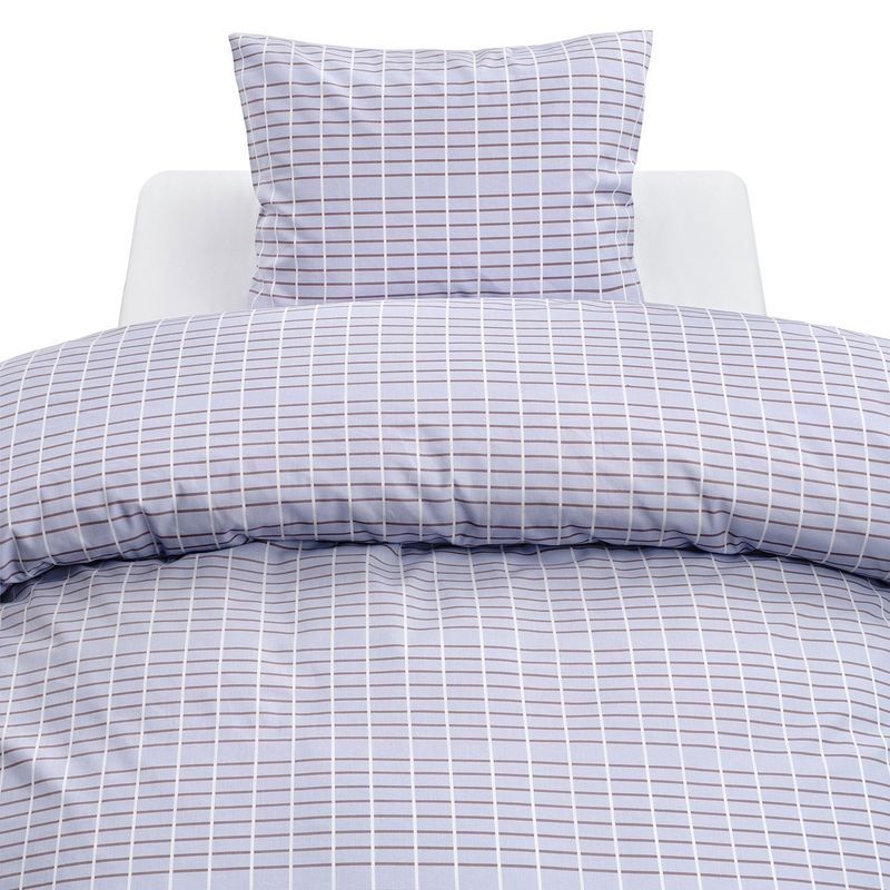 Rumba Blå Randigt Bäddset Enkeltäcke 150x210 Borganäs of Sweden