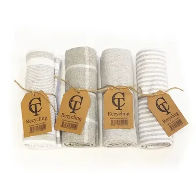 Kökshandduk Ljusgrå/Vit 50x70 4-pack Classic Textile