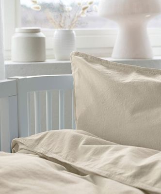 Enfärgat Beige Humble Bäddset Barn Spjälsäng 100x130 Borganäs of Sweden