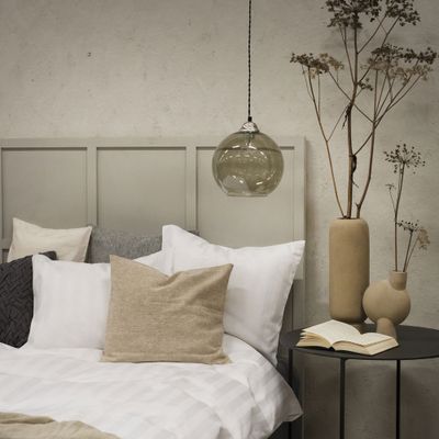 Hotell Satin Vit Bäddset Dubbeltäcke 220x210 Borganäs of Sweden