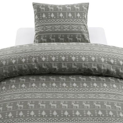 Walle Jul Grön Bäddset Enkeltäcke 150x210 Borganäs of Sweden