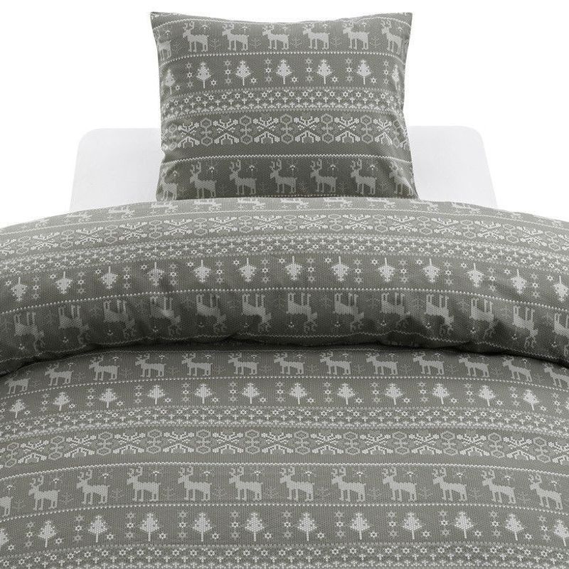 Walle Jul Grön Bäddset Enkeltäcke 150x210 Borganäs of Sweden