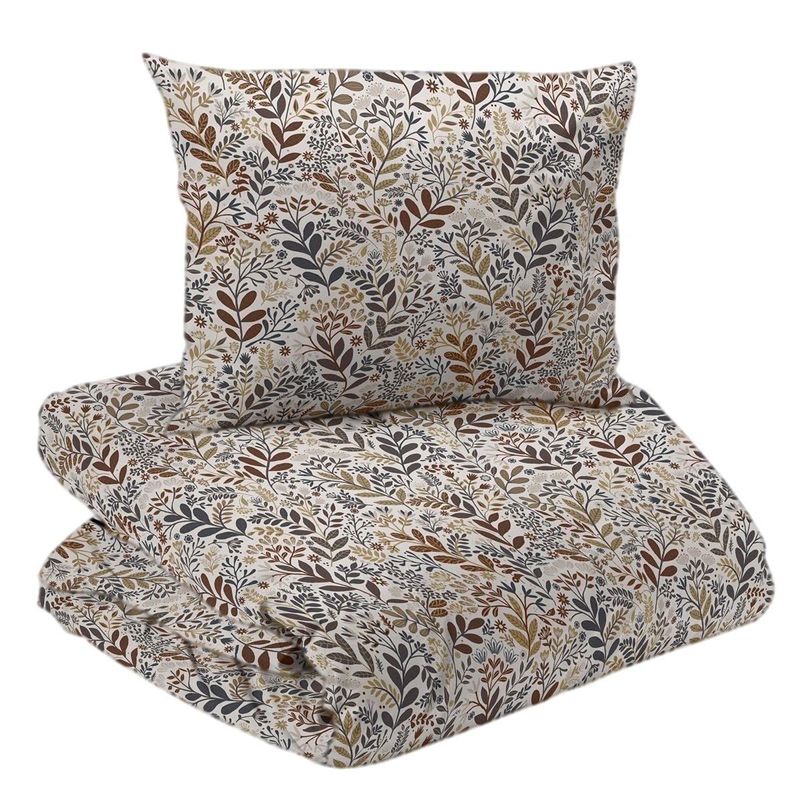 Hage Denim/Rost Blommigt Bäddset Enkeltäcke 150x210 Redlunds