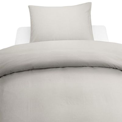 Enfärgat Beige Washed Bäddset Enkeltäcke 150x210 Borganäs of Sweden