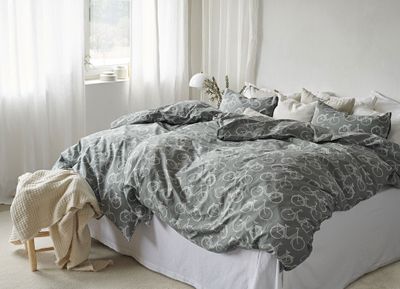 Cykel Grön Bäddset Enkeltäcke 150x210 Borganäs of Sweden