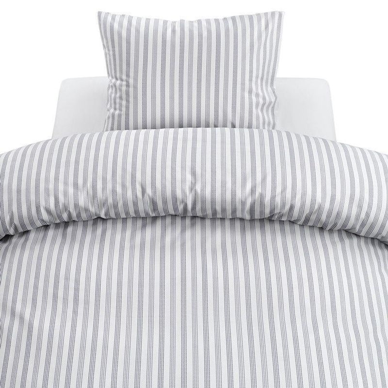 Mirjam Blå Randigt Bäddset Enkeltäcke 150x210 Borganäs of Sweden