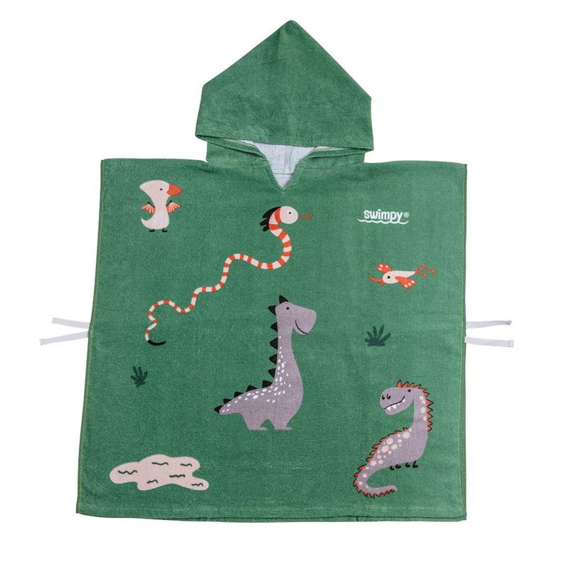 Dino Grön Dinosaurier Barn Badponcho 65x130 Swimpy by Tildas