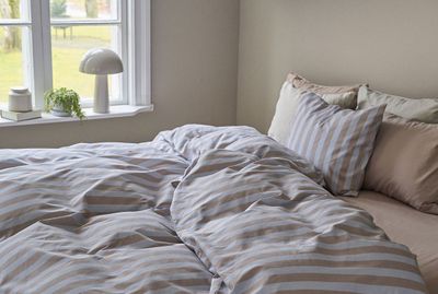 Sanna Multi Randigt Bäddset Enkeltäcke 150x210 Borganäs of Sweden