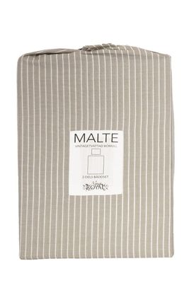 Malte Beige Randigt Bäddset Enkeltäcke 150x210 Redlunds