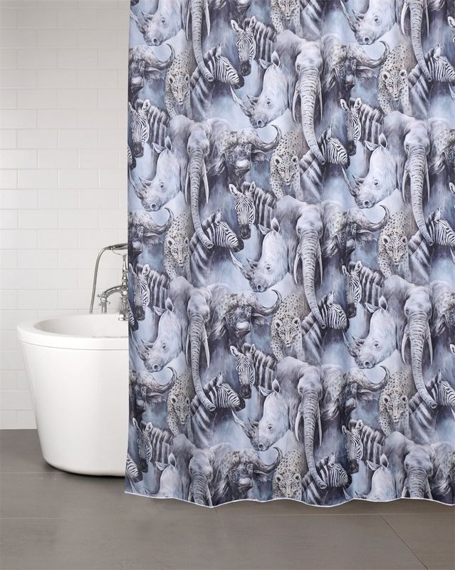 Savann Duschdraperi 180x200 - Afrikanska Djur
