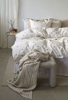 Körsbär Sand Frukt Bäddset Enkeltäcke 150x210 Borganäs of Sweden