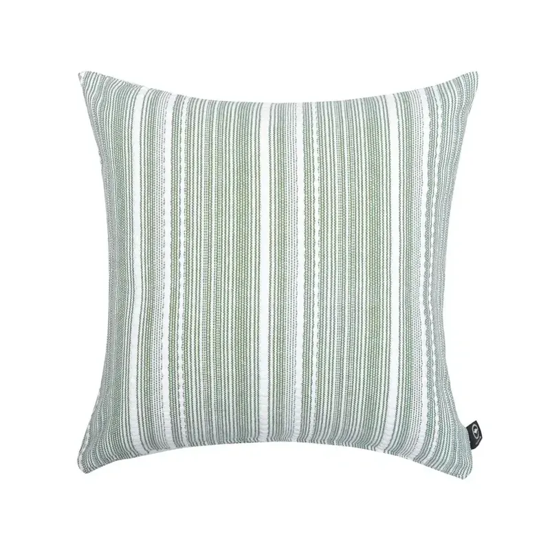 Ebba Grön/Vit Randigt 45x45 Kuddfodral Recycled by Wille