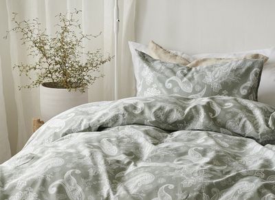 Tilly Grön Paisley Bäddset Enkeltäcke 150x210 Borganäs of Sweden