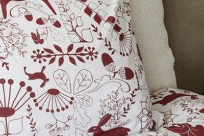 Äppelbo Röd Bäddset Enkeltäcke 150x210 Borganäs of Sweden