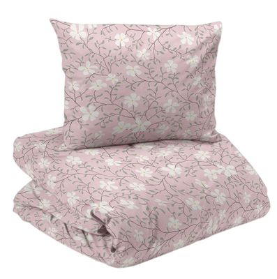 Hedvig Rosa Blommigt Bäddset Enkeltäcke 150x210 Redlunds