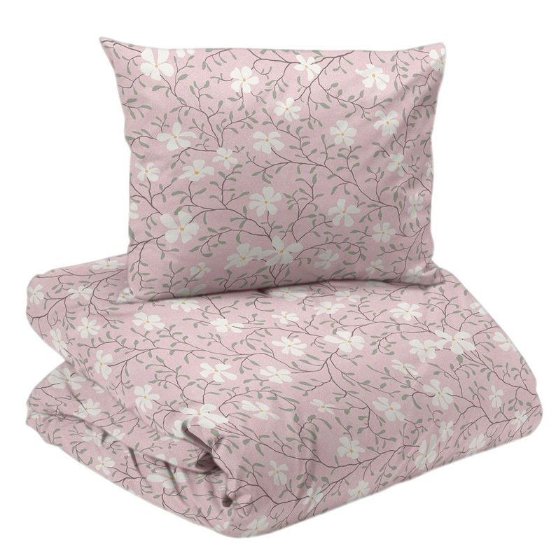 Hedvig Rosa Blommigt Bäddset Enkeltäcke 150x210 Redlunds