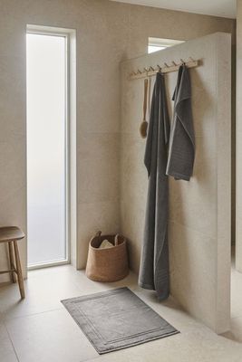 Helle Grå Duschmatta Frotté Borganäs of Sweden