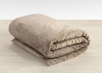 Pläd Sherpa Beige 130x170 Borganäs of Sweden