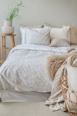 Garden Greige Bäddset Enkeltäcke 150x210 Borganäs of Sweden