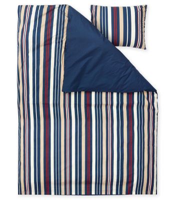 Vik Marinblå Percale Randigt Bäddset Enkeltäcke 150x210 Lord Nelson Victory