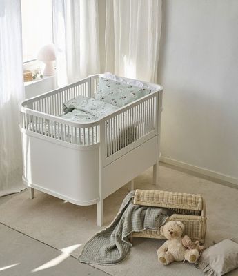 Plingeling Grön Barn Bäddset Spjälsäng 100x130 Borganäs of Sweden