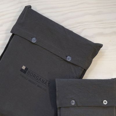 Percale Grå Bäddset Enkeltäcke 150x210 Borganäs of Sweden