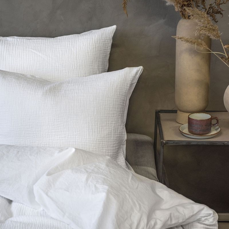 Enfärgat Vit Rolling Bäddset Dubbeltäcke 220x210 Borganäs of Sweden