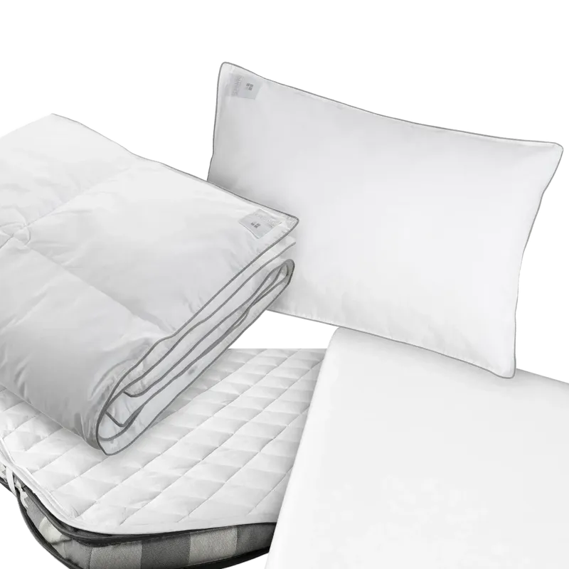 Spjälsängspaket Bas – Täcke, Kudde, Lakan & Madrasskydd