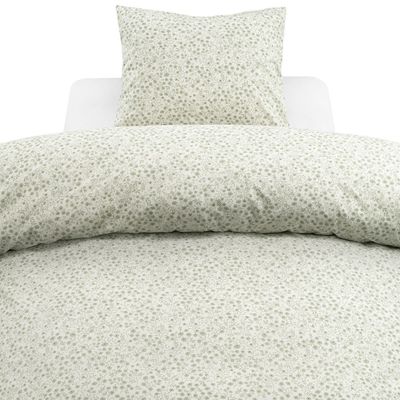 Hedda Grön Småblommigt Bäddset Enkeltäcke 150x210 Borganäs of Sweden