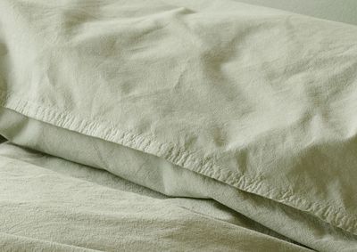 Enfärgat Grön Humble Bäddset Enkeltäcke 150x210 Borganäs of Sweden