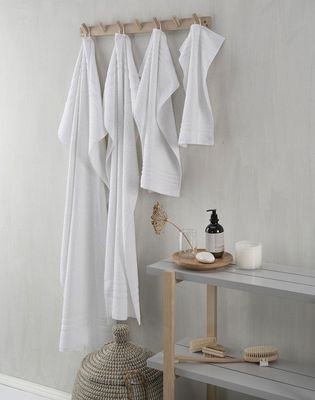 Basic Frotté Vit Badrumshandduk Borganäs of Sweden