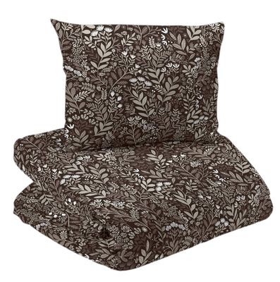 Hage Brun Blommigt Bäddset Enkeltäcke 150x210 Redlunds