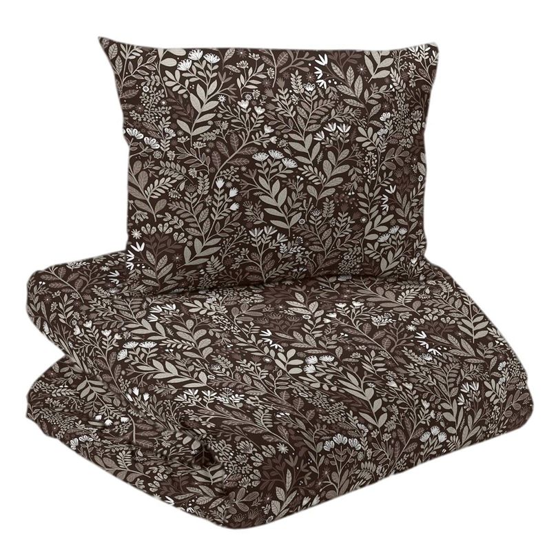Hage Brun Blommigt Bäddset Enkeltäcke 150x210 Redlunds
