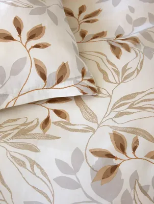 Nadja Elfenben Satin Blommigt Bäddset Enkeltäcke 150x210 Höie