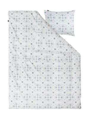 Torgestad Blå Bäddset Enkeltäcke 150x210 Kosta Linnewäfveri