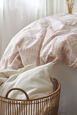 Jasmine Peach Aprikos Bäddset Enkeltäcke 150x210 Borganäs of Sweden