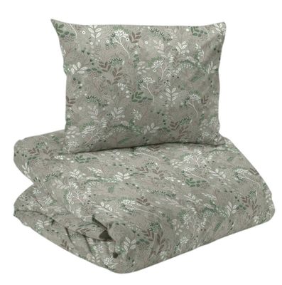 Hage Grön Blommigt Bäddset Enkeltäcke 150x210 Redlunds