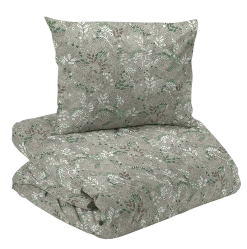 Hage Grön Blommigt Bäddset Enkeltäcke 150x210 Redlunds