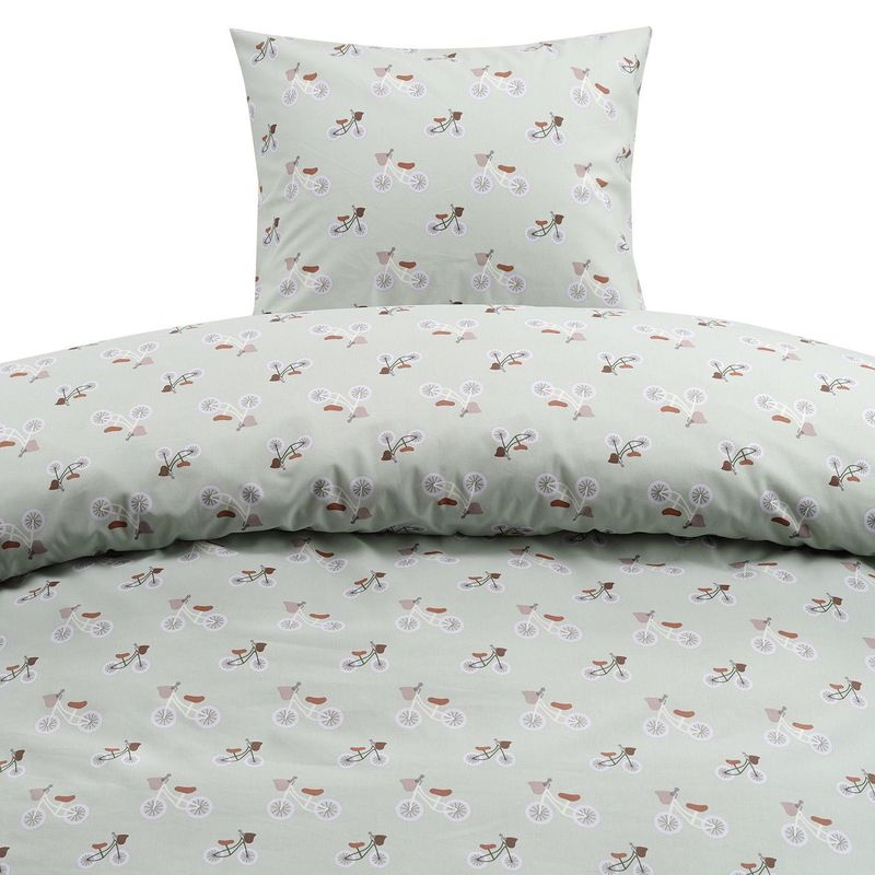 Plingeling Grön Bäddset Enkeltäcke 150x210 Borganäs of Sweden