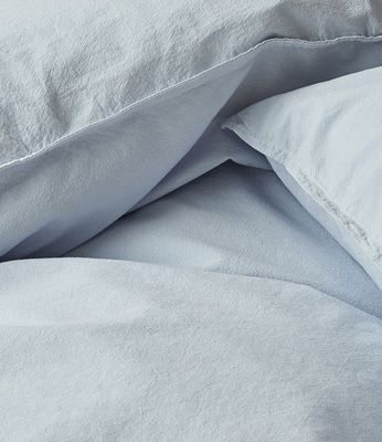 Enfärgat Blå Humble Bäddset Dubbeltäcke 220x210 Borganäs of Sweden