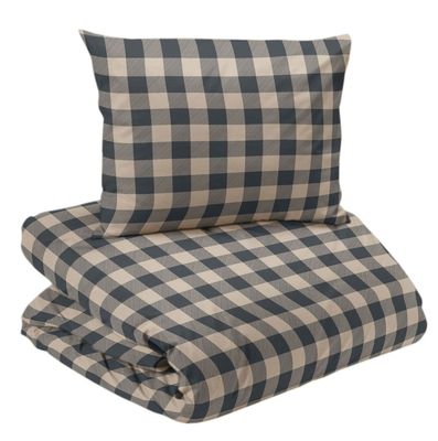 Livigno Blå Flanell Rutigt Bäddset Enkeltäcke 150x210 Redlunds