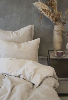 Enfärgat Beige Rolling Bäddset Enkeltäcke 150x210 Borganäs of Sweden