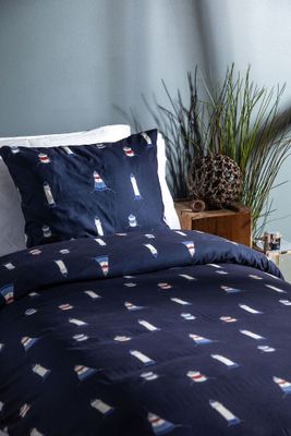 Karlsvik Marin Maritim Mikrofiber Bäddset Enkeltäcke 150x210 Lord Nelson Victory