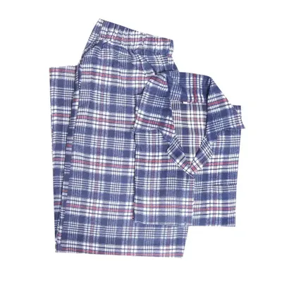 Pyjamas Flanell Rutigt Mörkblå/Vit Recycled by Wille