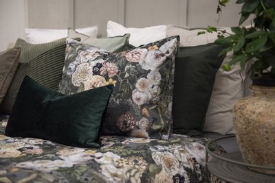 Abigail Grön Blommor Bäddset Enkeltäcke 150x210 Borganäs of Sweden