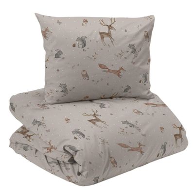 Stampe Beige Söta Djur Barn Bäddset Enkeltäcke 150x210 Redlunds